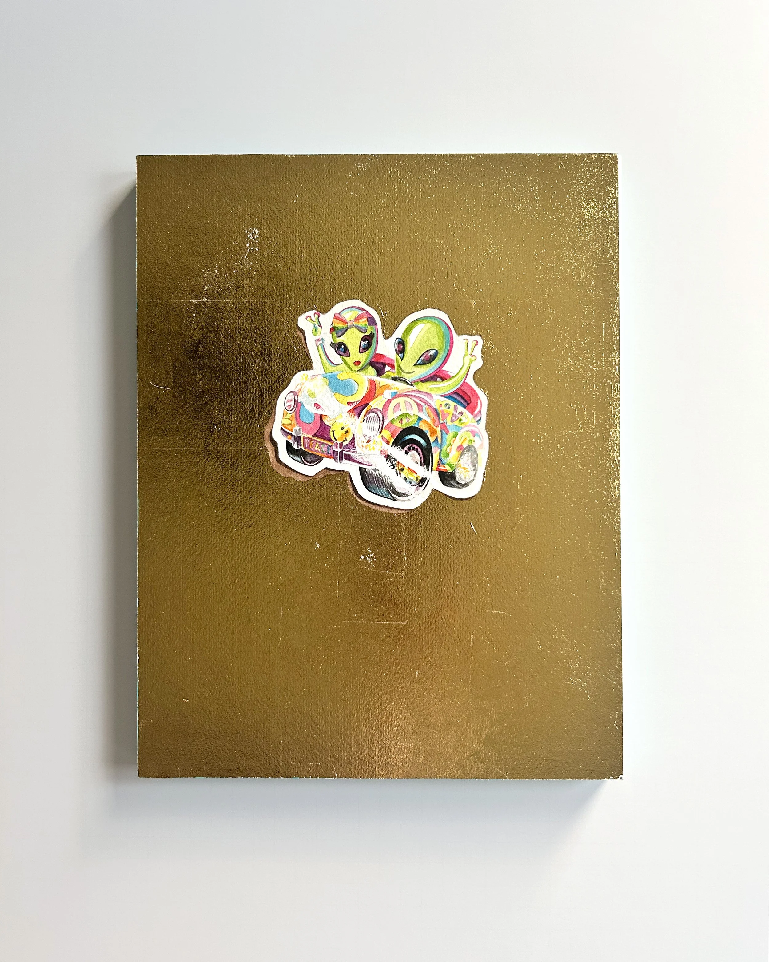 Nostalgic Lisa Frank inspired pop art painting of Zoomer and